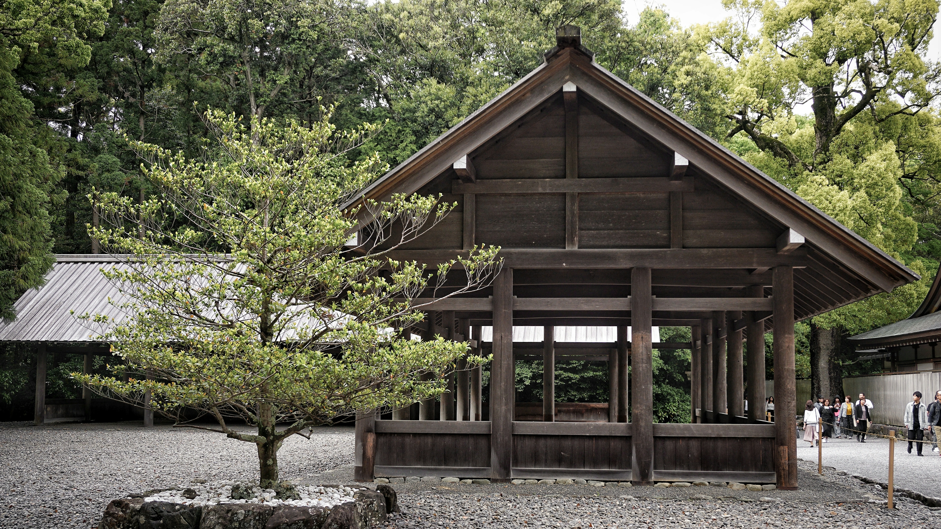 A wooden shrine building at Ise Jingu